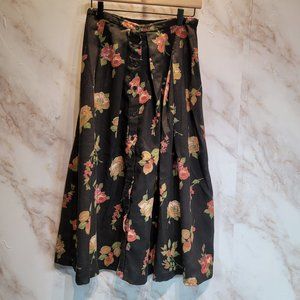 Vintage Floral Maxi Skirt w'/ Buttons